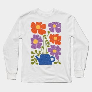 Tea Pot Flowers Long Sleeve T-Shirt